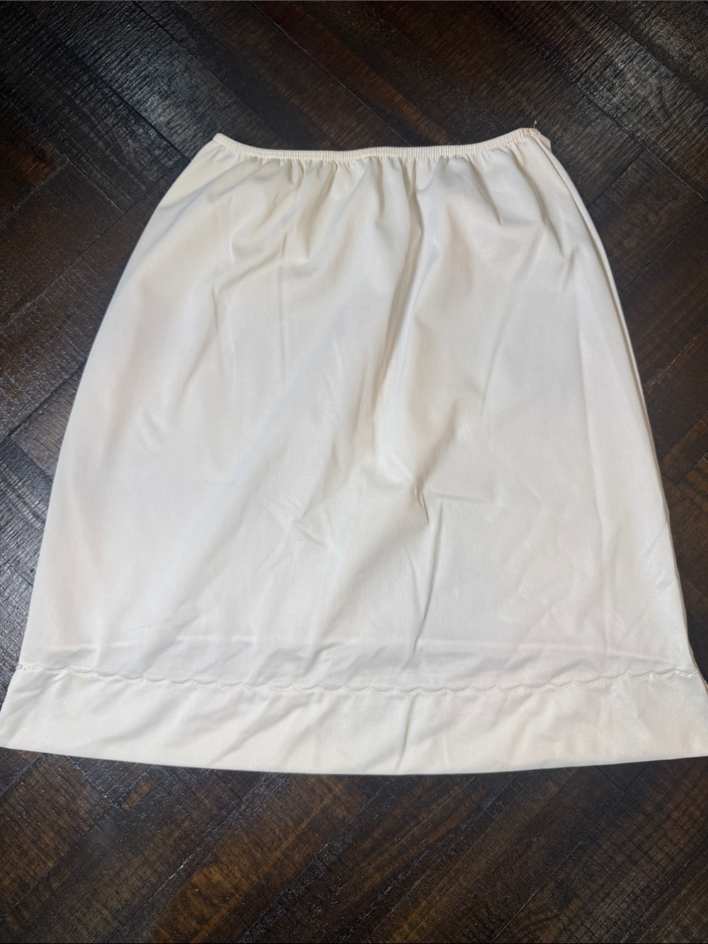 Vintage Sears Ivory Nylon Half Slip Skirt Size L 90s Lingerie